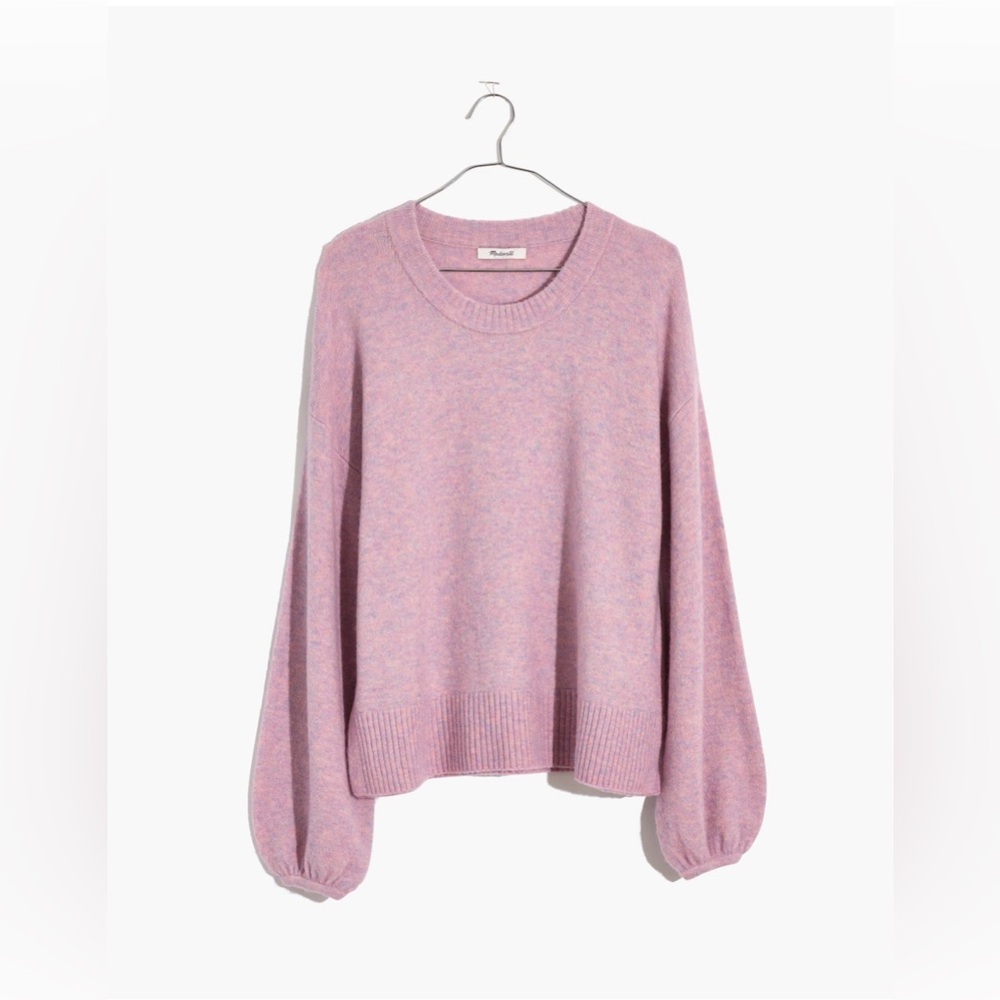 Madewell Payton Pullover Sweater in Coziest Yarn Heather Lilac Purple Size S